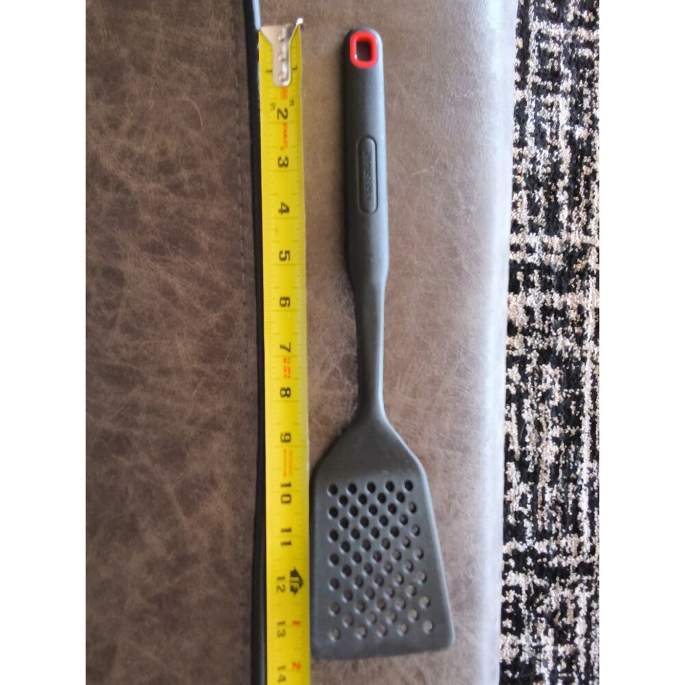 14” Farberware Spatula Flipper Flexible Round Holes Black Nylon Kitchen Tool